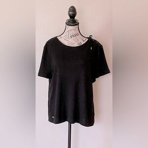RALPH LAUREN Scoopneck Top with Lace-up Detail on Shoulder XL